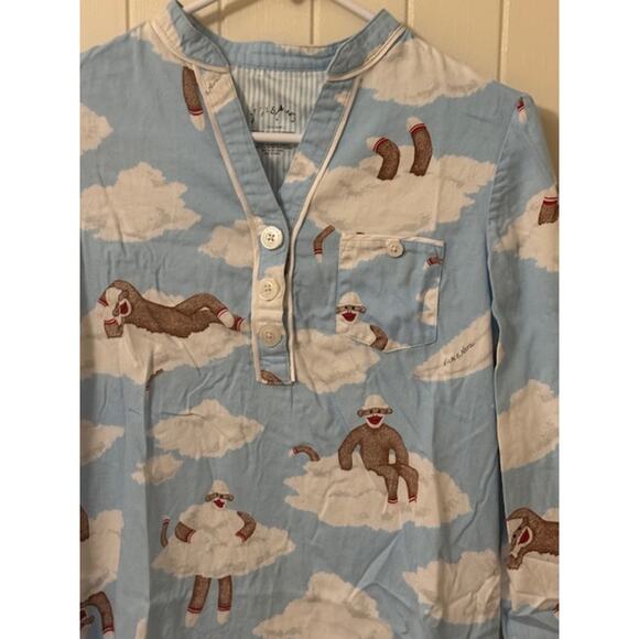 Nick & Nora Sock Monkey Flannel Sleep Dress S - Picture 3 of 5